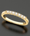 Timeless sparkle and classic design. This ring features seven round-cut diamonds (1/4 ct. t.w.) set in 14k gold.