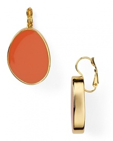 Take your jewel box in a retro direction with Kenneth Jay Lane's enamel and gold-plated earrings. In a juicy coral, this pair is a mod color-pop.