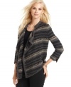 Snuggle into this striped cardigan from Calvin Klein Jeans - the draped silhouette lends an artsy touch.