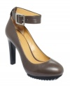 The rubber platform sole of Nine West's Cavewoman platform pumps keeps this feminine style from getting too girly.