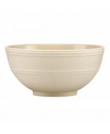 Elegance comes easy with the Fair Harbor bowl, perfect for soup, salad or cereal. Durable stoneware in a serene sandy hue is half glazed, half matte and totally timeless.