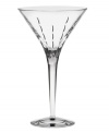 Style and quality go hand-in-hand in the Modern Love martini glass, featuring dishwasher-safe crystal with a delicate cut motif by Monique Lhuillier drinkware for Royal Doulton.