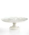 Beautifully formed anemone petals in white porcelain make this figural cake stand from Martha Stewart Collection a charming way to refresh your favorite confections.