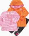 Adorable and versatile 3 piece coat, top, and legging set by Kids Headquarters.