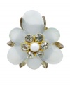 Breathe new life into your wardrobe with this fresh flower. Lydell NYC's elegant ring features mint-colored plastic petals, sparkling cubic zirconia center stones (6 mm) and glass accent stones. Crafted in gold tone mixed metal. Ring stretches to fit finger.