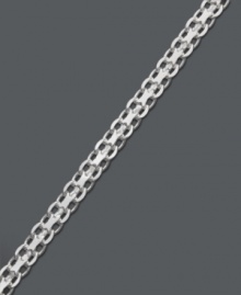 For standout style, add this last-minute touch. Giani Bernini's chic, Bismark link chain shines in sterling silver. Approximate length: 7-1/4 inches.