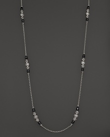 Black onyx and pearls shine on this sterling silver necklace from Konstantino.