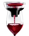 Breathing fresh air into your favorite wine, this wine aerator highlights new flavor notes and rounds out taste for a full-bodied finish. Simply rest on any glass, pour as usual and taste the instant transformation yourself. 1-year limited warranty. Model KP-W001.