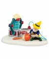 An employee of Pip & Pop's Bubble Works, this handy elf switches on the Bubble Matic and gets to work filling lights. A whimsical figurine from North Pole Village, also by Department 56.