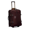 The Victorinox expandable wheeled suitcase boasts a spacious main compartment with straps, a mesh pocket, and 2 zip expansion. A large front zip pocket offers for quick access to important items. External strap system keeps contents secure. Removable Attach-a-bag strap secures an additional bag to the front for consolidated travel. Sturdy rear corner guards and TPE plastic kick plates protect vulnerable areas. One-touch dual trolley handle system. YKK Racquet Coil zippers provide superior strength.