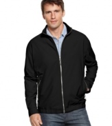 Set off your everyday look with sleek style in this water-repellent bomber jacket from Tommy Bahama.