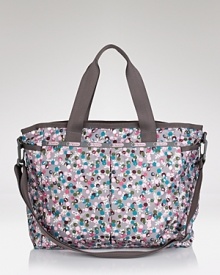 For the style-savvy stroller-mom, LeSportsac's nylon baby bag is a chic alternative to the drab diaper bag. Carry it to keep your little one's essentials looking extra cute.