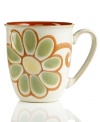 Part of Denby's mix-and-match Fire dinnerware collection, the Fire Zinnia coffee mug flourishes in warm earth tones to create a contrasting yet coordinated look in durable stoneware.