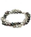 Go for a subtle hint of color. This beautiful bracelet features grey-colored cultured freshwater pearls (6-7 mm) set in sterling silver. Approximate length: 7-1/2 inches.