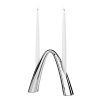 Gracefully arched stainless steel candle holder, use alone or combine with the smaller size for a 4-arm centerpiece.