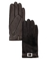 Rachel Zoe combines luxe calf hair with supple leather for a refined take on textured gloves.