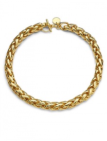 THE LOOKA striking chain of polished links with a bold, braided lookToggle closureTHE FITLength, about 19THE MATERIAL18k gold platingORIGINMade in Italy