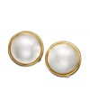 Studs with a spin. These button style earrings from Lauren by Ralph Lauren feature silvertone and goldtone mixed metal. Approximate diameter: 3/4 inch.