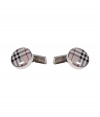 The distinctive logo check print informs these sophisticated cufflinks from Burberry London - Round shape, enamel check print - Perfect for your dressed up looks or as a thoughtful gift