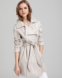 Laundry by Shelli Segal Shine Double Breasted Trench