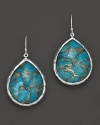 Ippolita Sterling Silver Wonderland Large Teardrop Earrings in Bronze Turquoise