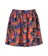 Work a playful print into your workweek repertoire with Marc by Marc Jacobs eye-catching silk skirt - Elasticized waistband, pull-on style - Full skirt, mini-length - Wear with tees and flats, or with a boyfriend blazer and heels