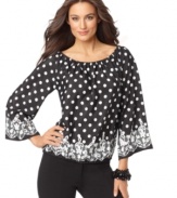 Sunny Leigh mixes polka dots and lovely lace for a peasant top with a fresh perspective!