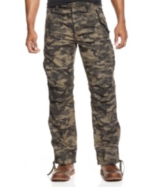 Set your casual wardrobe at attention with these cool camo pants from Sean John.