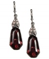 Stunning in scarlet. A striking vintage rose hue sets apart these gorgeous drop earrings from Givenchy. Made in hematite tone mixed metal, they're adorned with glass accents. Approximate drop: 1-3/4 inches.