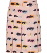 Take a sartorial stance on style in Moschino C&Cs eye printed silk skirt, a flirty separate perfect for putting a fun spin on your lady-chic looks - Fitted waist, hidden side zip, slit side - Softly draped silhouette - Wear with cashmere pullovers, heels and statement handbags