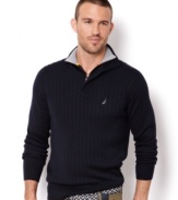 When the temperature drops, heat up your sweater style in this Nautica class with a twist.