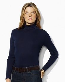 Rendered in lightweight, finely ribbed cotton, the long-sleeved Alana turtleneck exudes easy sophistication for a chic, understated look.