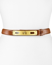 Buckle up. Impossibly effortless with signature details, this Tory Burch belt lends a distinctive touch to your waistline.