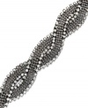 Add elements of sparkle to illuminate your look. Alfani features a chic, braided bracelet accented by round-cut crystals. Set in hematite tone mixed metal. Approximate length: 7-1/2 inches.