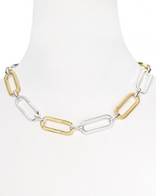 On the right side of classic, Lauren by Ralph Lauren's two-tone link necklace is a bold choice layered over a crisp neckline or cocktail dress.