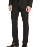 Elevate your look with these herringbone dress pants from Calvin Klein.