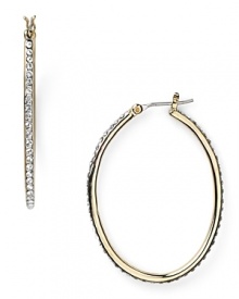 Take your jewel box in a classic direction with Lauren by Ralph Lauren's hoop earrings. Set with subtle crystals, this gold tone pair is an essential asset to every wardrobe.