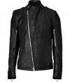 Sleek and statement-making, this kidskin biker jacket from Balmain is guaranteed to amp up your outfit - Stand-up snapped collar, long sleeves, zippered cuffs, epaulettes, diagonal front-zip, side slit pockets, silver-toned hardware - Slim fit - Style with everything from tees and jeans to button-downs and tailored trousers