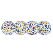 Mandarin Blue by Lauren by Ralph Lauren Home updates a traditional Mandarin pattern with contemporary florals on accent pieces in bursting colors.