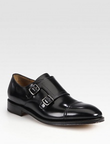 A double monk strap closure lends modern elegance to this dress wardrobe classic, beautifully crafted in sleek Italian calfskin leather.Leather upperLeather liningPadded insoleLeather soleMade in Italy