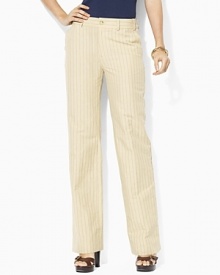 Classic-fitting dress pants exude tailored sophistication in a sleek stretch construction for a flattering fit.