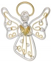 Keep an angel on your shoulder with this lovely pin from Charter Club. The angel design shines with golden accents and clear cabochon stones. Crafted in silver and gold tone mixed metal. Approximate length: 2 inches.