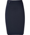 Sleekly sophisticated, Hugos buckle-detailed high-waisted pencil skirt is a work to cocktails must - Buckle detail at hip, hidden back zip, kick pleat - Tailored fit, high-waisted - Pair with a silk blouse and blazer or a cashmere pullover and leather jacket