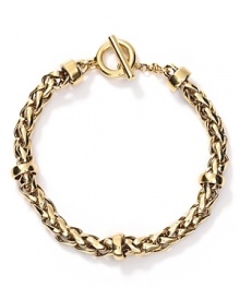 Lauren by Ralph Lauren's shining woven chain bracelet is sure to a beloved go-to accent.