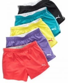 She'll be running in style when she's wearing these comfortable shorts from Puma.