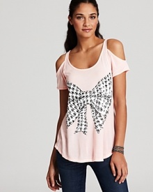 Lauren Moshi Tee - Trixie Houndstooth Bow Graphic