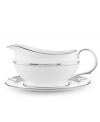 From the Lenox Classic Collection, Federal Platinum formal dinnerware and dishes add a luxurious note to your table. Made of exquisite white bone china with platinum trim, a complete selection of pieces is available. Coordinating Debut Platinum crystal stemware adds the finishing flourish. Qualifies for Rebate