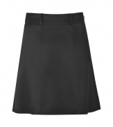 Classic and undeniably flirtatious, this chic A-Line mini-skirt is party-perfect - Wide waistband with belt loops, A-line silhouette, paneled, concealed side zip closure - Style with a sheer silk blouse, a boyfriend blazer, and high heel booties