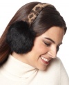 Luxurious fur earmuffs are always a stylish solution for winter weather. MICHAEL Michael Kors spices up this pair with a fierce leopard-print headband.