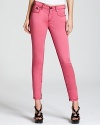 Burberry Brit Bayswater Stretch Sateen Skinny Denim in Hydrangea Pink